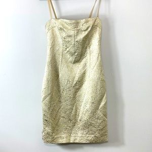 Dolce and Gabbana Gold Brocade Strappy Dress